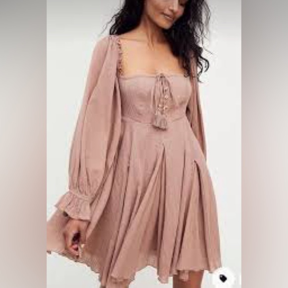 Free People Long Sleeve Mauve Dress